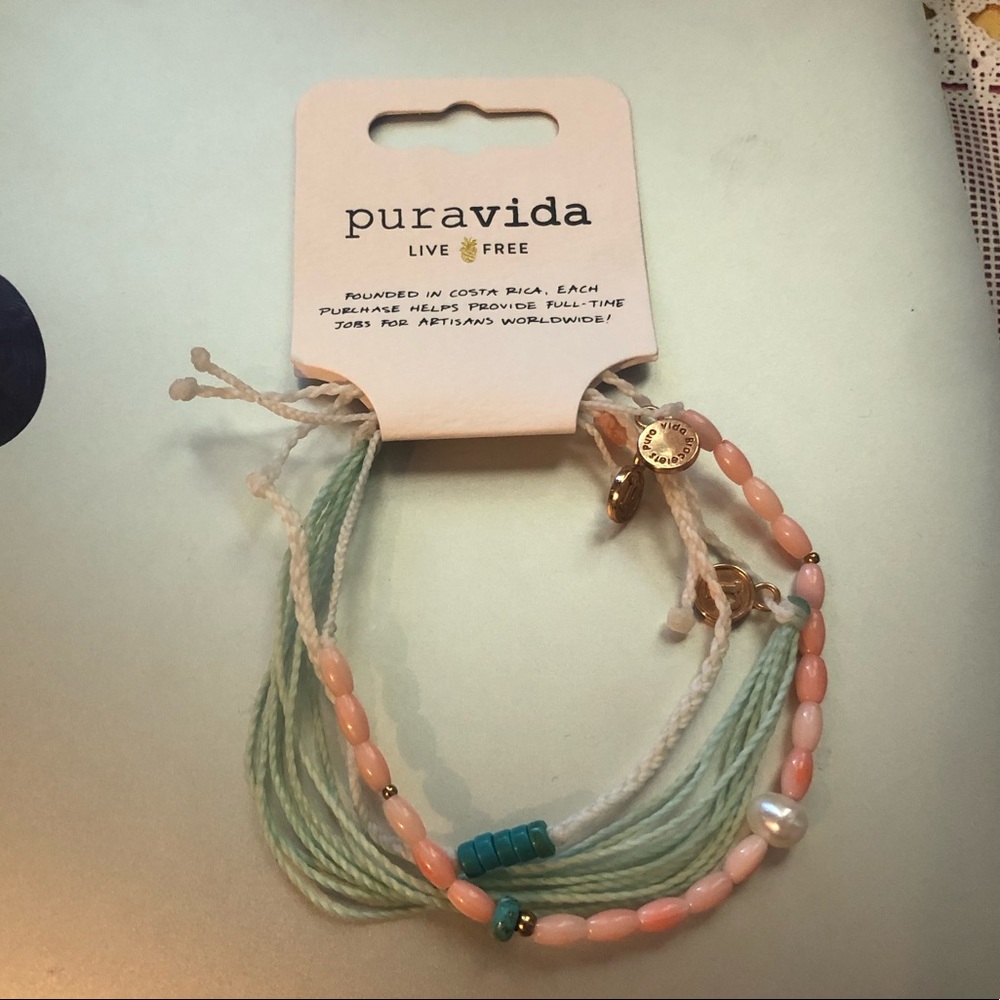 Pink and blue pura  Vida bracelet set